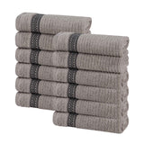 Brea Zero-Twist Cotton Ribbed Face Towel Set 12 Piece