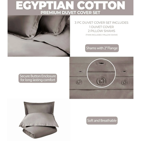 400 Thread Count Egyptian Cotton Solid Duvet Cover