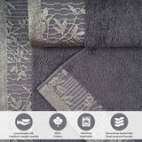 Wisteria Cotton Medium Weight Floral Jacquard Border 8 Piece Towel Set
