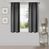 Solid Machine Washable Room Darkening Blackout Curtains, Set of 2