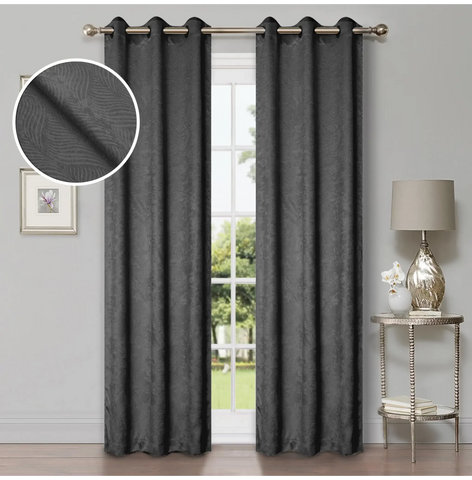 Blackout Window Curtains Waverly Geometric Room Darkening Washable Set of 2
