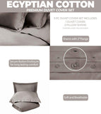 Egyptian Cotton 300 Thread Count Solid Luxury Duvet Cover Set
