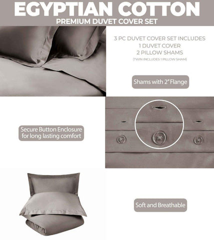 300 Thread Count Egyptian Cotton Solid Duvet Cover
