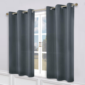 Classic Modern Solid Room Darkening Blackout Curtain Panels, Set of 2