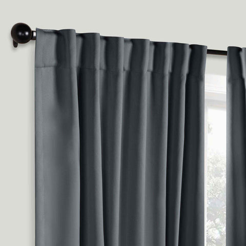 Blackout Window Curtains Solid Room Darkening Back Tab Set of 2