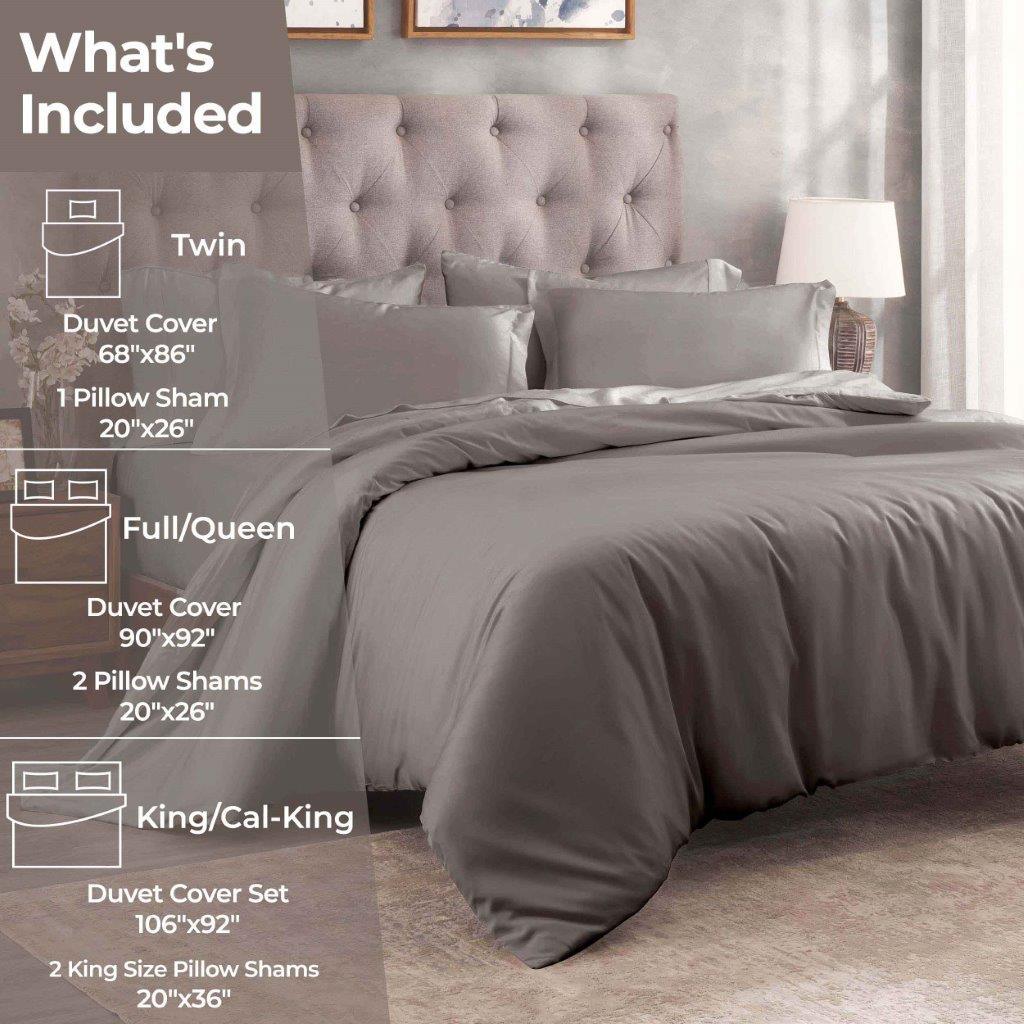 Egyptian Cotton 300 Thread Count Solid Luxury Duvet Cover Set