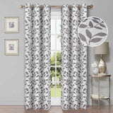 Leaves Machine Washable Room Darkening Blackout Curtains, Set of 2