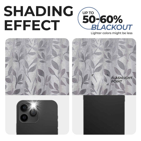 Leaves Room Darkening Washable Blackout Curtain Panels, Set of 2
