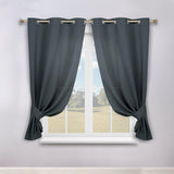 Classic Modern Solid Room Darkening Blackout Curtain Panels, Set of 2