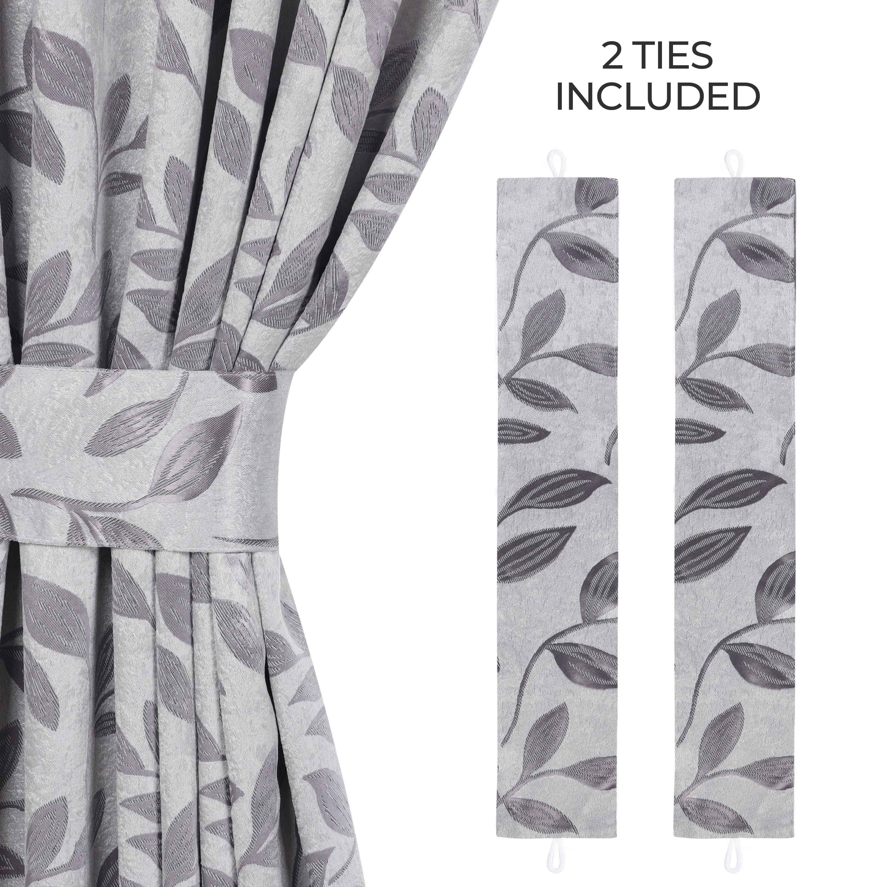 Leaves Room Darkening Washable Blackout Curtain Panels, Set of 2