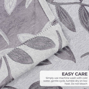 Leaves Room Darkening Washable Blackout Curtain Panels, Set of 2