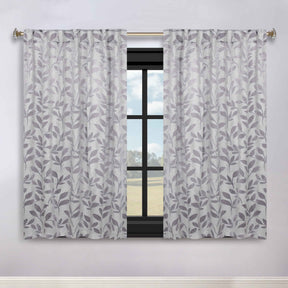 Leaves Room Darkening Back Tabs Blackout Curtain Panels, Set of 2