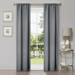 Solid Room Darkening Rod Pocket Blackout Curtain Panels, Set of 2