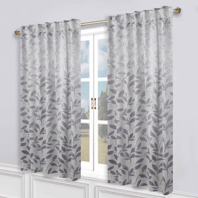 Leaves Room Darkening Back Tabs Blackout Curtain Panels, Set of 2