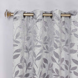 Leaves Room Darkening Washable Blackout Curtain Panels, Set of 2