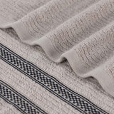 Brea Zero Twist Cotton Ribbed Geometric Border 12 Piece Towel Set