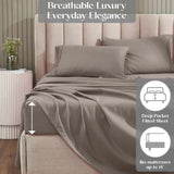 1200 Thread Count Cotton Rich Bed Sheet Set Solid Deep Pocket