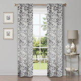 Leaves Machine Washable Room Darkening Blackout Curtains, Set of 2