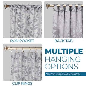 Leaves Room Darkening Back Tabs Blackout Curtain Panels, Set of 2