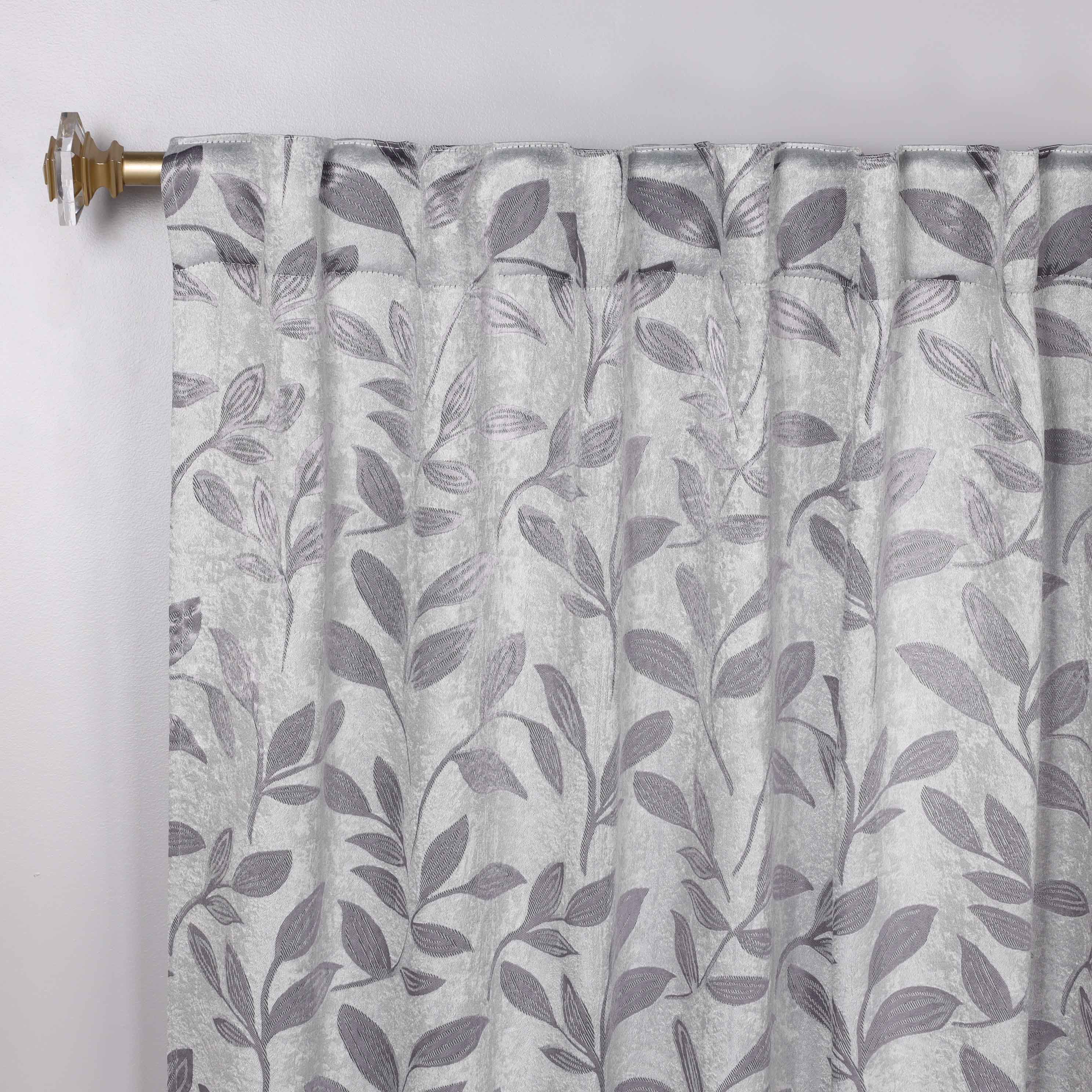 Leaves Room Darkening Back Tabs Blackout Curtain Panels, Set of 2