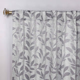 Leaves Room Darkening Back Tabs Blackout Curtain Panels, Set of 2