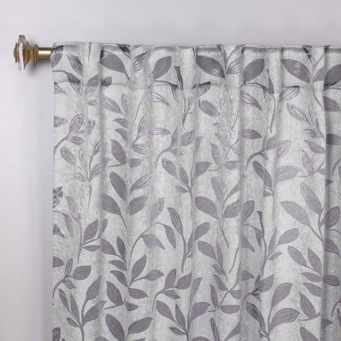 Leaves Room Darkening Back Tabs Blackout Curtain Panels, Set of 2