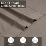 1200 Thread Count Cotton Rich Bed Sheet Set Solid Deep Pocket