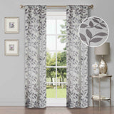 Leaves Room Darkening Washable Blackout Curtain Panels, Set of 2