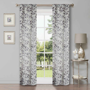 Leaves Room Darkening Washable Blackout Curtain Panels, Set of 2