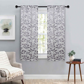 Leaves Room Darkening Washable Blackout Curtain Panels, Set of 2