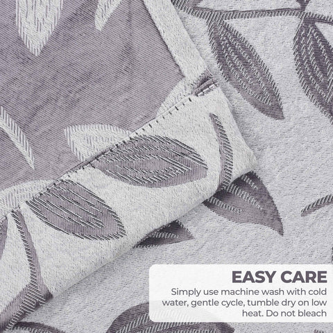 Leaves Room Darkening Washable Blackout Curtain Panels, Set of 2