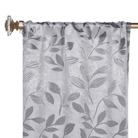 Leaves Room Darkening Washable Blackout Curtain Panels, Set of 2
