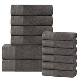 Cotton Waffle Border Towel Set 12-Piece - Honeycomb