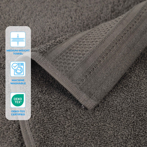 Cotton Waffle Border Hand Towel Set 6-Piece - Honeycomb
