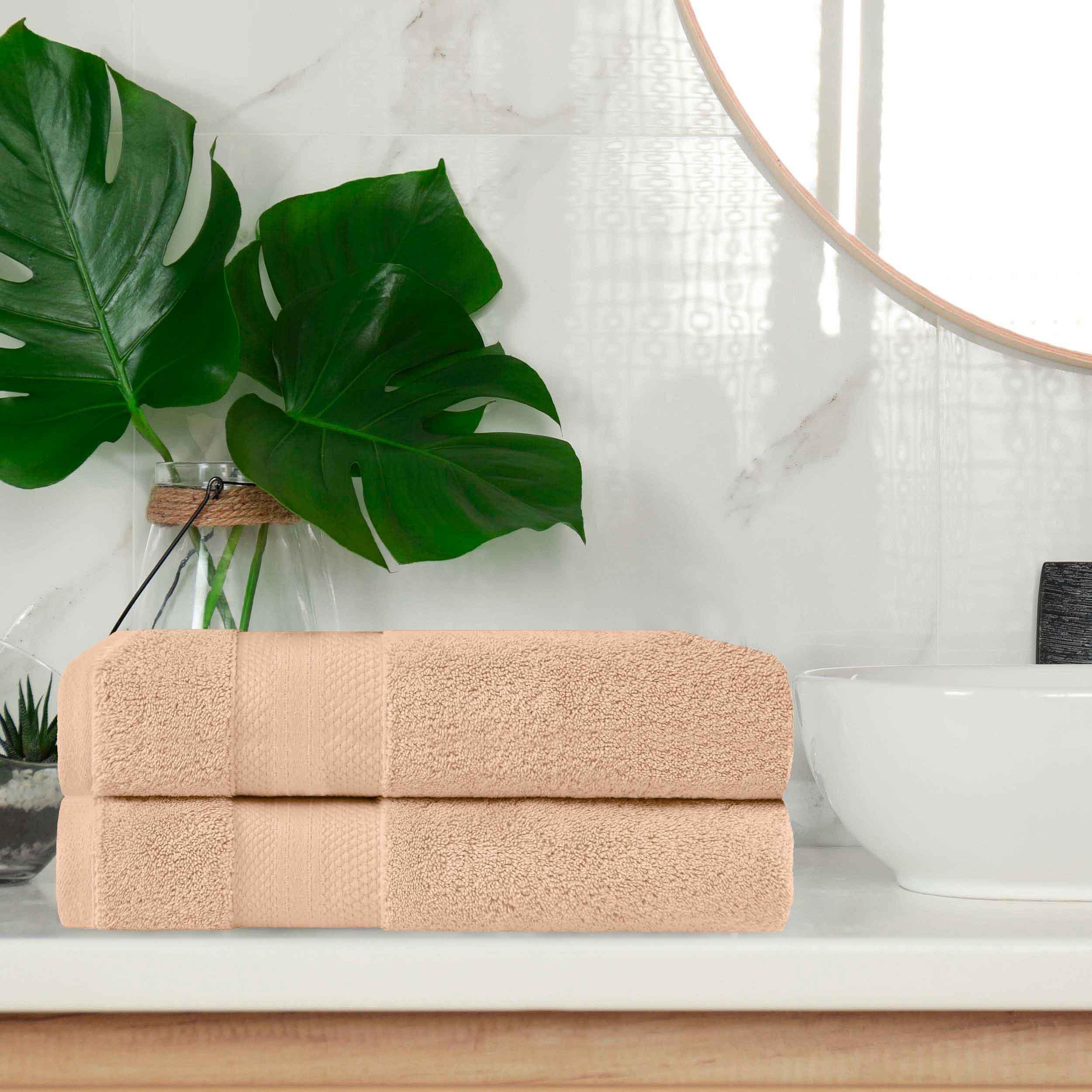 Aria Turkish Cotton Heavyweight Solid Absorbent 2 Piece Bath Towel Set