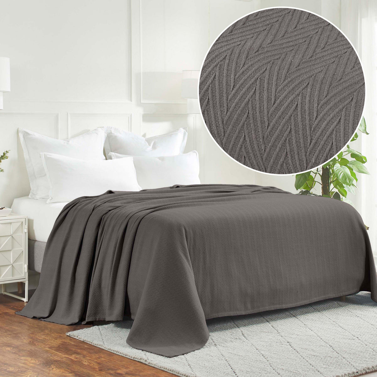 Lightweight Cotton Blanket – Metro Chevron, All-Season Bedding