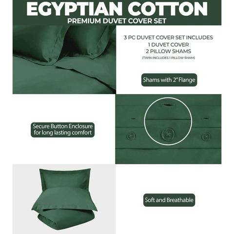 400 Thread Count Egyptian Cotton Solid Duvet Cover