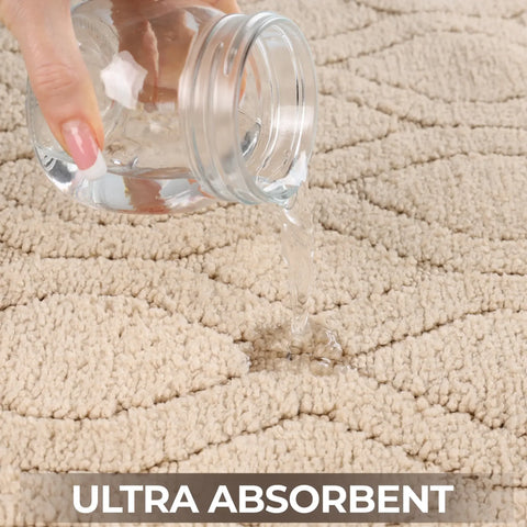 Brou Diamond Lattice Textured Washable Bath Rugs, Set of 2