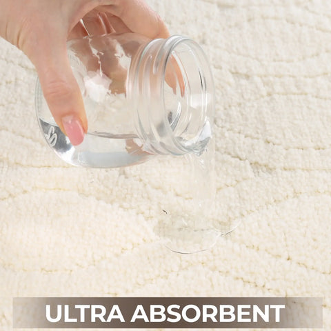 Brou Diamond Lattice Textured Washable Bath Rugs, Set of 2