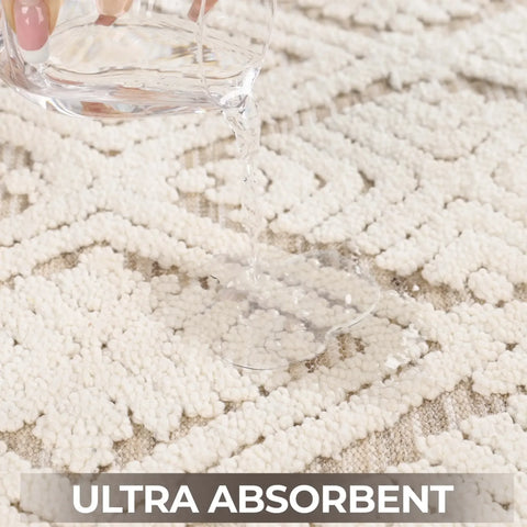 Ceton Diamond Trellis Textured Washable Bath Rugs, Set of 2