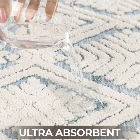 Ceton Diamond Trellis Textured Washable Bath Rugs, Set of 2