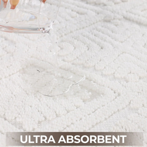 Ceton Diamond Trellis Textured Washable Bath Rugs, Set of 2