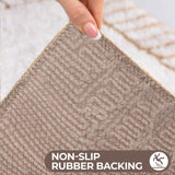 Inaya Modern Striped Tufted Shag Machine Washable Bath Rugs, Set of 2