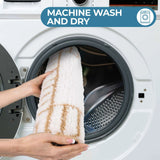 Inaya Modern Striped Tufted Shag Machine Washable Bath Rugs, Set of 2