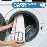 Inaya Modern Striped Tufted Shag Machine Washable Bath Rugs, Set of 2