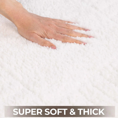 Inaya Modern Stripe Tufted Shag Washable Bath Rugs, Set of 2