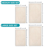 Myra Medallion Textured Jacquard Machine Washable Bath Rugs, Set of 2