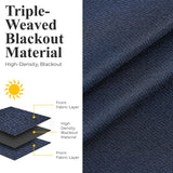 Nyan 100% Blackout Machine Washable Grommet Curtains, Set of 2 Panels