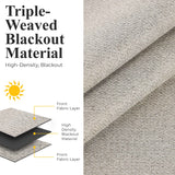 Nyan 100% Blackout Machine Washable Grommet Curtains, Set of 2 Panels