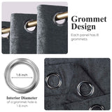 Noor Semi-Blackout Chenille Washable Grommet Curtains, Set of 2 Panels